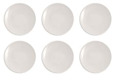 Villeroy & Boch - NewMoon Lot de 6 assiettes à petit-déjeuner, brunch, gâteau ou dessert 24 cm Passe au lave-vaisselle et au micro-ondes Blanc