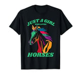 Just a Girl who Loves Horses for Horse Loving women girls T-Shirt