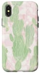 Coque pour iPhone X/XS Plante abstraite en marbre motif cactus