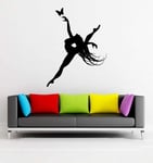 UYEDSR Wall Sticker Vinyl wall sticker singer dance dancing wall sticker girl and butterfly home living room decoration street dance dancing 57x75cm