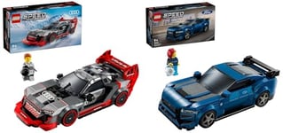 LEGO Speed Champions Audi S1 e-tron quattro Race Car Toy Vehicle, Buildable Model Set for Kids & Speed Champions Ford Mustang Dark Horse Sports Car Toy Vehicle for 9 Plus Year Old Boys & Girls