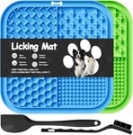 Azyh 2 PCS Licking Mat for Dogs & Cats with Suction Cups, Dog Slow Feeder Lick Pat for Anxiety Relief, Dog Toys Feeding Mat for Butter Yogurt Peanut, Pets Bathing Grooming Training Mat (7.9''*7.9'')