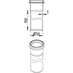 EuroPipe 50 x 150 mm rör syrafast stål AISI 316L EN1.4404