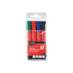 5 Star Drywipe Marker Xylene/Toluene-Free Bullet Tip 2mm Line Assorted [Pack of 4]