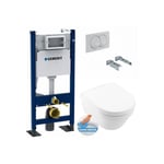 Pack Autoportant Bati-support Geberit Duofix + wc sans bride Villeroy & Boch Architectura + Abattant softclose + Plaque blanche