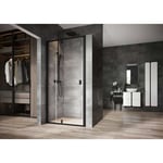 Nexty - Porte de douche pivotante 100 cm, noir/verre clair 03OA0300Z1 - Ravak