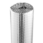 VEVOR Double Reflective Insulation Roll, Air Bubble Film Radiant Barrier, 3.2 mm 48 in x 10 ft, Double-Sided Aluminum Foil Bubble Heat Reflective Shield, Thermal Insulation Roll for Window RV Roof