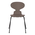 Fritz Hansen - Myran 3101 Deep Clay Lackad/Black - Matstolar - designer_arne_jacobsen - Grå - Metall/Trä