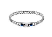 F.C. Internazionale Stainless Steel Bracelet, Man, Black Blue Steel, Taglia Unica, Stainless Steel, No Gemstone