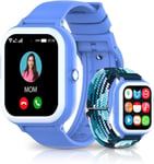 Montre Connectée Amoled Enfant 4g Gps Sms Whatsapp Appel Vidéo Pour Garçon Fille 7-13 Ans Smartwatch Tendance Podometre Bracelet Gps Enfant Contrôle Parental (Nh6, Blue - Blue Ocea[Con110756]