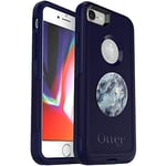 OtterBox Bundle Commuter Series Case for SERIES Case for iPhone SE (3rd and 2nd gen) and iPhone 8/7 - (INDIGO WAY) + PopSockets PopGrip - (BLUE MARBLE)