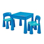 Liberty House Toys Plastic Blue Children's 5-in-1 Activity Table & Chairs with Writing Top/Sand/Water and Storage, Ideal, H465 x W510 x D530mm