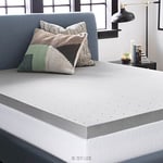 LUCID 3 pouces Surmatelas en mousse à mémoire de forme charbon de bambou - Lit simple