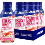 USN Trust 50 Protein Shake Bottles Strawberry Ready To Drink 6x500ml DATED 03/23
