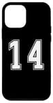 Coque pour iPhone 12 mini Blanc Numéro 14 Équipe Junior Sports Uniforme Numéroté