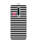 Coque OPPO RENO 2Z raye noir blanc coeur