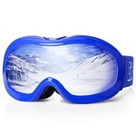 EXP VISION Masque de Ski pour Enfant 2 à 14 Ans Lunette Ski Masque Ski OTG de Garçon ou Fille Anti-UV Antibuée Compatible avec Casque Lunettes de Neige