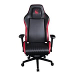 Konix Drakkar Chaise de Bureau Gaming Odin - Inclinaison siège 160° - Cuir polyuréthane Lisse - Motif Viking - Noir et Rouge