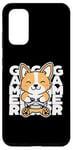 Coque pour Galaxy S20 Kawaii Gamer Cute Anime Dog Corgi Jouant aux Jeux Vidéo