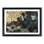 Big Box Art By The Deathbed by Edvard Munch Framed Wall Art Picture Print Ready to Hang, Black A2 (62 x 45 cm)