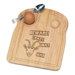 Beware Crazy Goat Man Breakfast Dippy Egg Cup Board Funny Animal