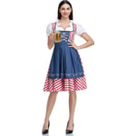 Womens Apron Oktoberfest Costume German Bavarian Fancy Beer Maid Dirndl Dress