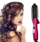 Hot Hair Brush Ionic Curling Iron Tangle-Free Tourmaline Ceramic Wand Folding