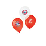 amscan 9906514-FC Bayern München Lot de 6 Ballons en Latex 27,5 cm-Couleur Rempli d'air/hélium-Décoration Lors du Fan Club ou de la fête de Football, 9906514, Rouge, Bleu, Blanc, Taille Unique