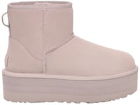 UGG Femme Mini Plateforme Classique Botte Tendance, Fumé pâle, 42 EU