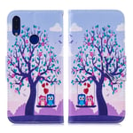 Xiaomi Wonderland Redmi Note 7 / 7S Pro flip kuoret - Puu Ja Pöllöt Monivärinen