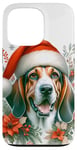 iPhone 13 Pro Christmas American English Coonhound Dog Watercolor Artwork Case