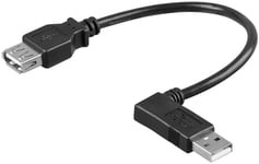 Wentronic Goobay Usb 2.0 Hi-Speed-Forlengelseskabel, Svart, 0,3 M - Usb 2.0-Kontakt (Type A) > Usb 2.0-Plugg (Type A) 90° (95705)