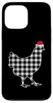 Coque pour iPhone 13 Pro Max Chemise de Noël poulet noir et blanc Buffalo Plaid Pyjama