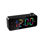 RGB Digital Väckarklocka Radio, Dubbel Alarm Med Vecko-/helgdagläge, Snooze, FM-radio Sleep Timer,