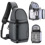 K&F Concept Camera Sling Bag for Photographers, Professional 10L Waterproof Camera Shoulder Backpack for DSLR SLR Canon Nikon Sony Cameras