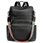 Kattee Soft Leather Backpack Purse with 14-15 in Laptop Compartment and Lugggae Sleeve Convertible School Shoulder Bag