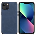 Coque pour Apple iPhone 13 en Saphier Bleu Housse de protection Étui en silicone TPU avec dos en similicuir élégant - Neuf