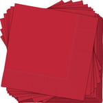 Amscan International Lunch Serviettes S/C Attelage 2 plis (Rouge pomme) Lot de 50