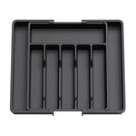 Gabrielle - Organisateur de couverts, organisateur de couverts extensible pour tiroirs de cuisine, support de rangement en plastique pour couverts,