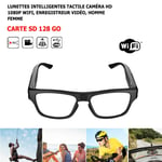 Lunettes Intelligentes Tactile Caméra Hd 1080p Wifi, Enregistreur Vidéo, Conduite Automobile, Plein Air, Carte Mémoire 128 Go