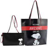 Peanuts Snoopy Carré Sac Et Petit Sac Bandoulière Noir