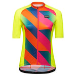 GORE WEAR Women's Breathable Cycling Jersey, Signal, Fast Moisture Wicking, Unique Design, Short Sleeve Bike Shirt, Neon Yellow/Multicolor, 40