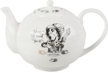 V&A Théière Alice au pays des merveilles dans une boîte cadeau, en porcelaine fine, blanche, 1,1 l (6 tasses)