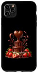 Coque pour iPhone 11 Pro Max Fontaine à chocolat en forme de cœur - Saint-Valentin romantique