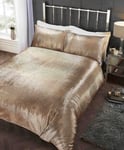 Luxury Crushed Velvet Sequin Embellished Duvet Cover Quilt Bedding Set Gold King