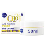 NIVEA Q10 Anti-Wrinkle Power SPF15 Firming Day Cream 50ml Facial Moisturiser ...