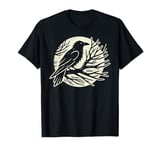 Silhouette Wildlife Bird Feather Tree Classic Raven T-Shirt