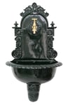 Fontaine murale de jardin avec vasque style antique 72cm aluminium vert