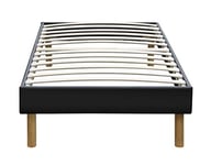 Mina - Solide et Confortable Sommier Tapissier Noir + Pieds en 20 cm pour Matelas en 120x200-13 Lattes - Montage Rapide et Facile