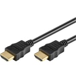 HDMI kabel 1,5m, rund, guldpläterad, 1.4, 60610 svart 150 cm